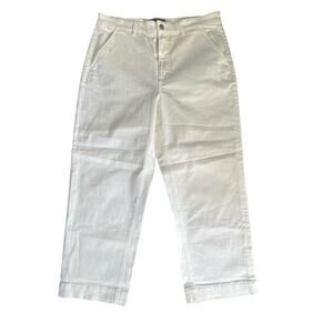 Everlane High Rise‎ Cropped Straight Leg Jeans Denim Off White Size 16 Regular